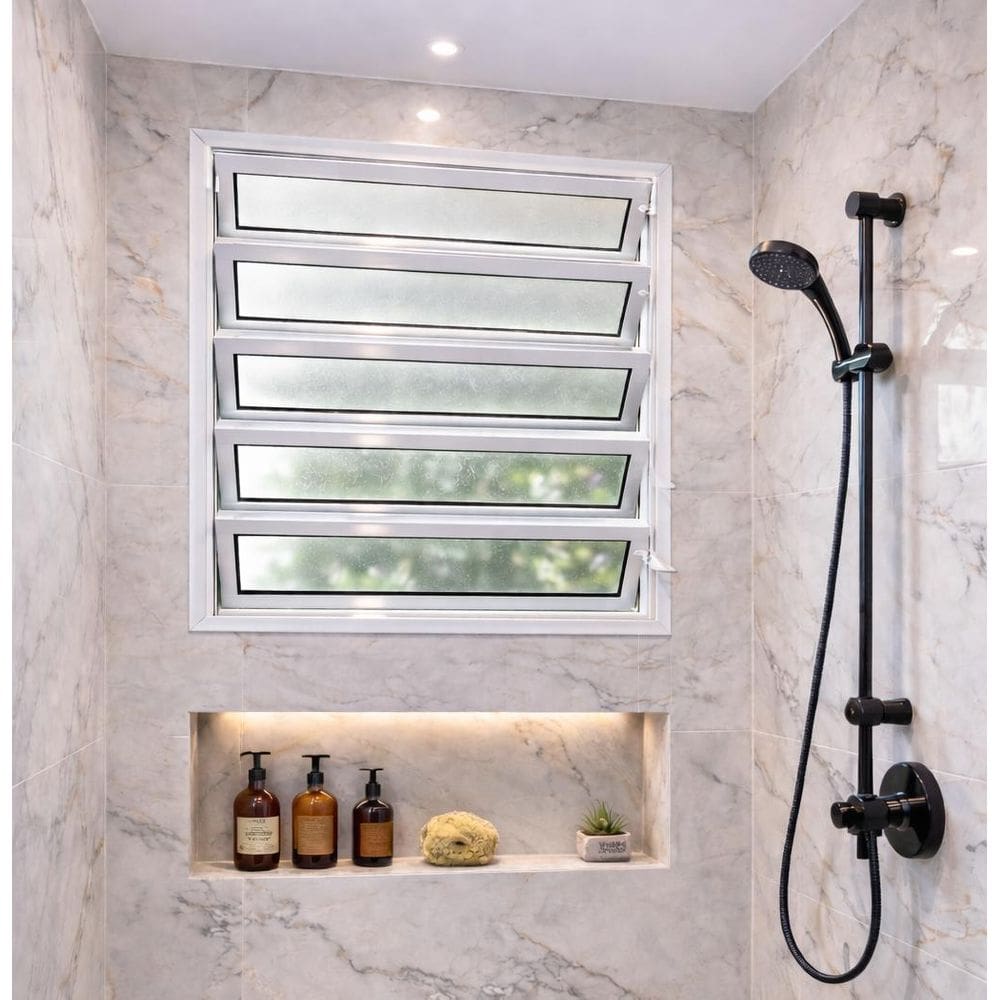 Vitro Basculante Alumínio Branco 100X100 Linha 25