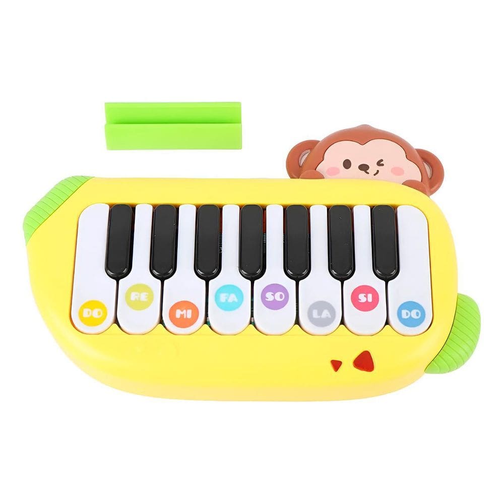 Mini Teclado Infantil Musical Macaquinho Interativo Amarelo
