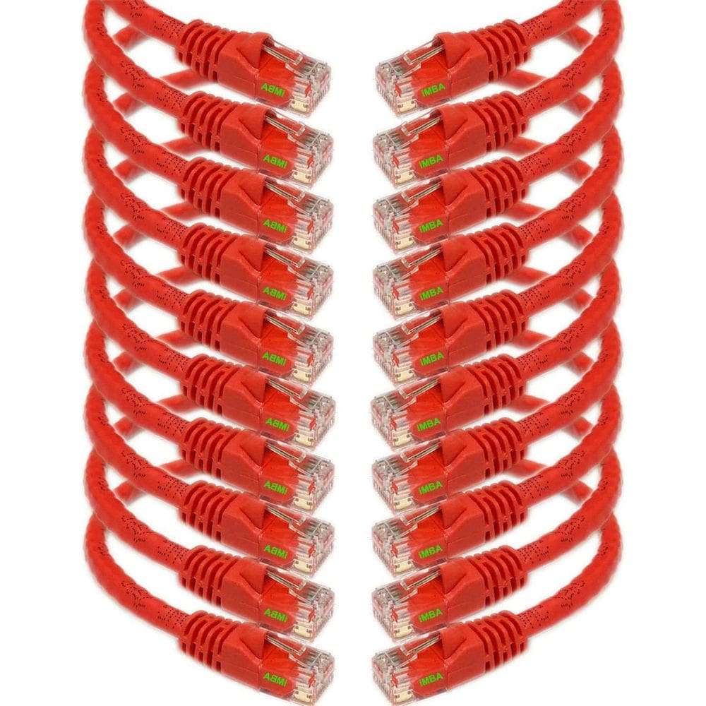 Cabo Ethernet iMBAPrice Cat6 1,5m Vermelho Pacote com 10