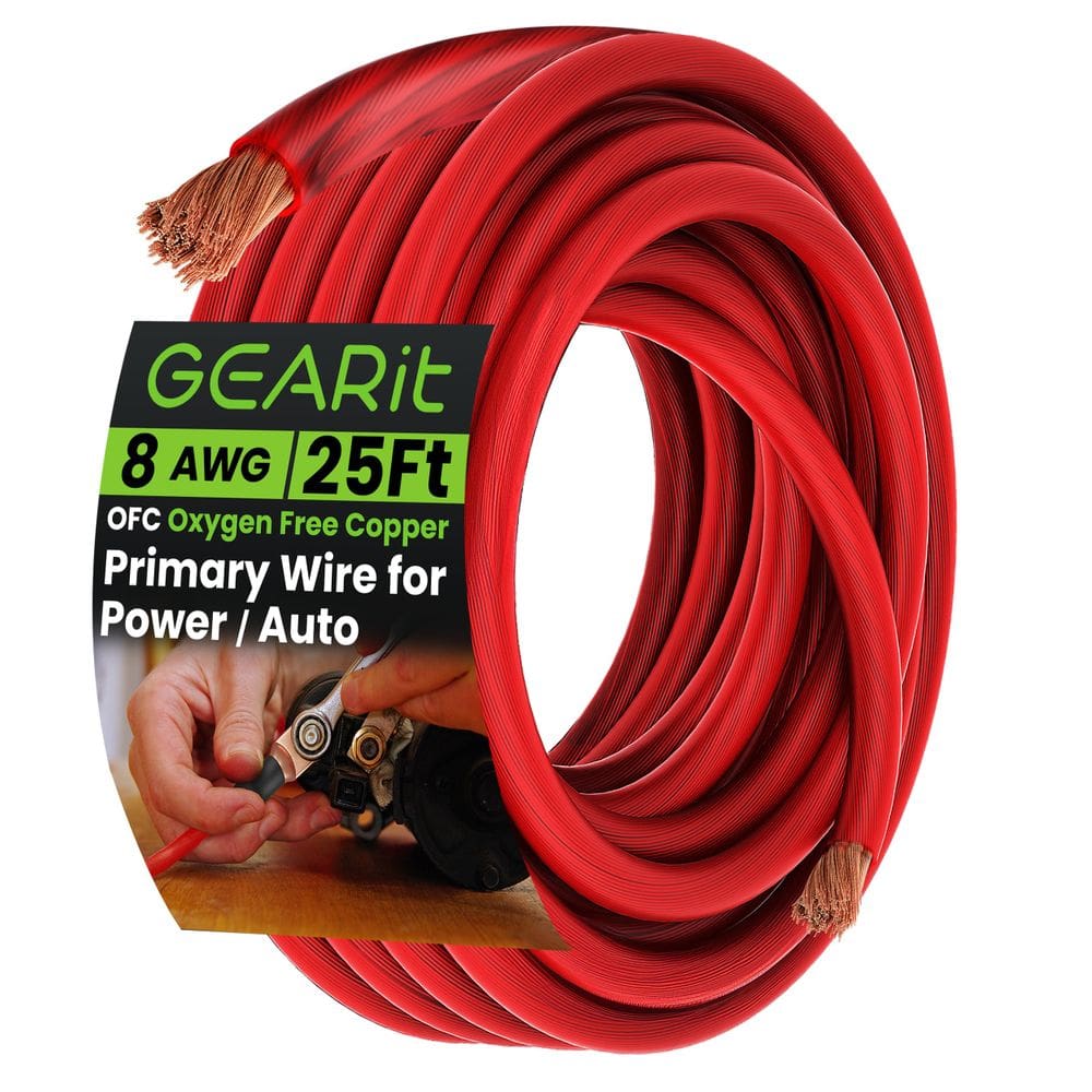 Cabo GEARit 8 AWG Cobre Livre de Oxigênio 7,6m Vermelho
