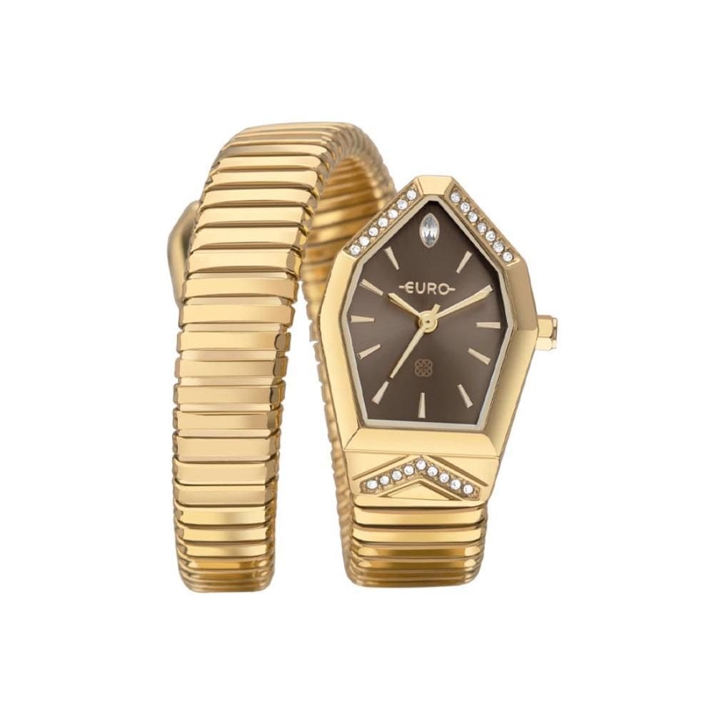 Relógio Euro Feminino Ref: Eu2035zam/5m Bracelete Serpentes Dourado