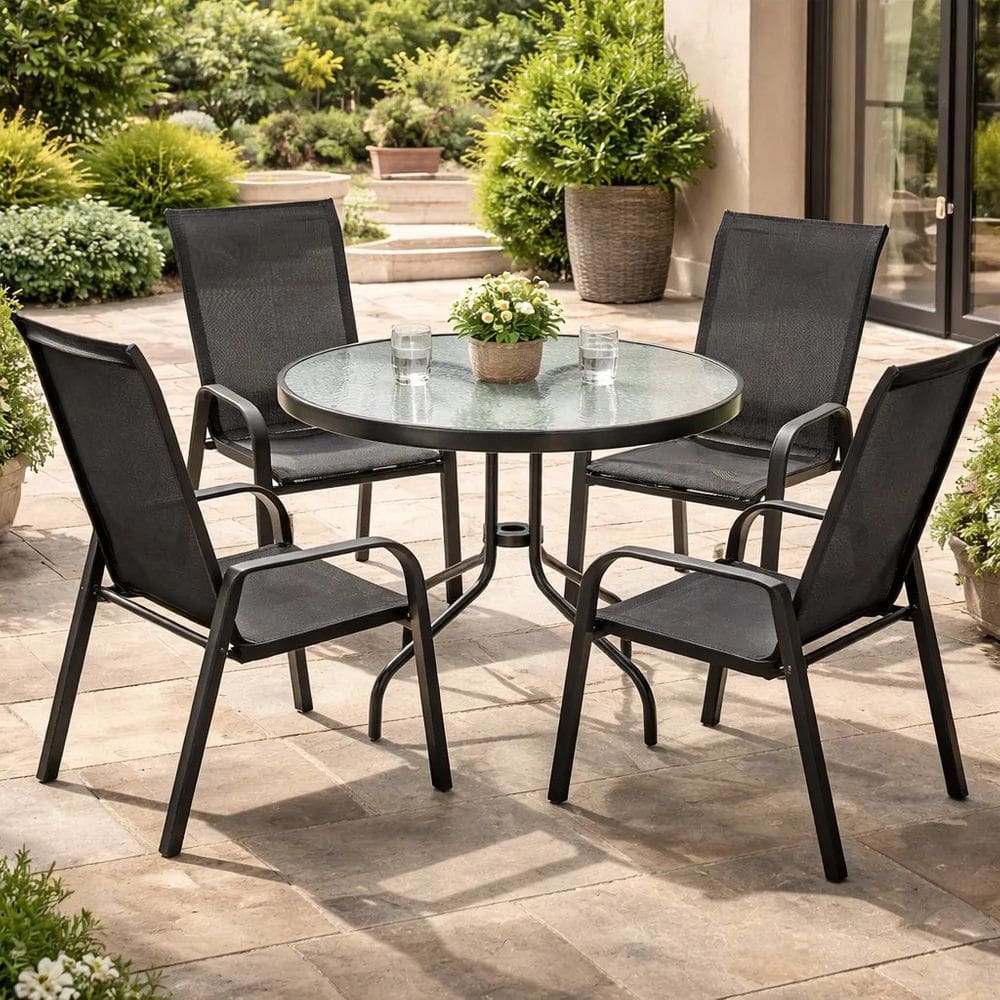 Conjunto De Varanda E Jardim Mesa 80cm E 4 Cadeiras - Aruba