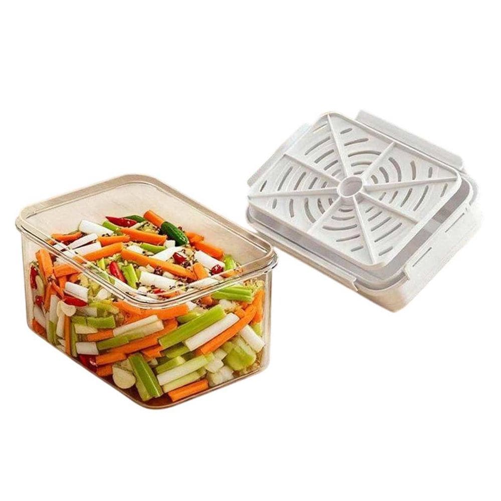 Caixa de Fermentaçao 4 Litros Compressao Organizadora Conserva Salmora Vedaçao de Vegetais Vasilha Legumes Alimentos