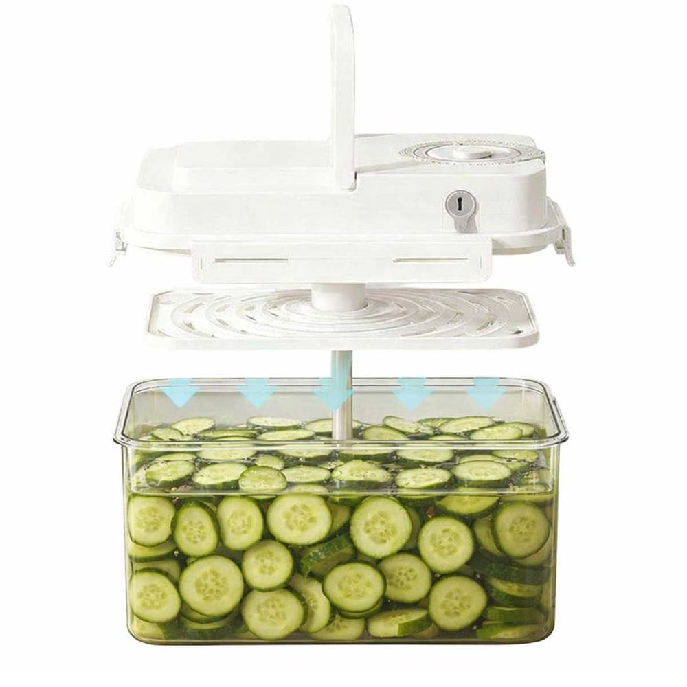 Caixa de Fermentaçao Organizadora 4 Litros Compressao Conserva Alimento Armazenamento Marinada Salmora