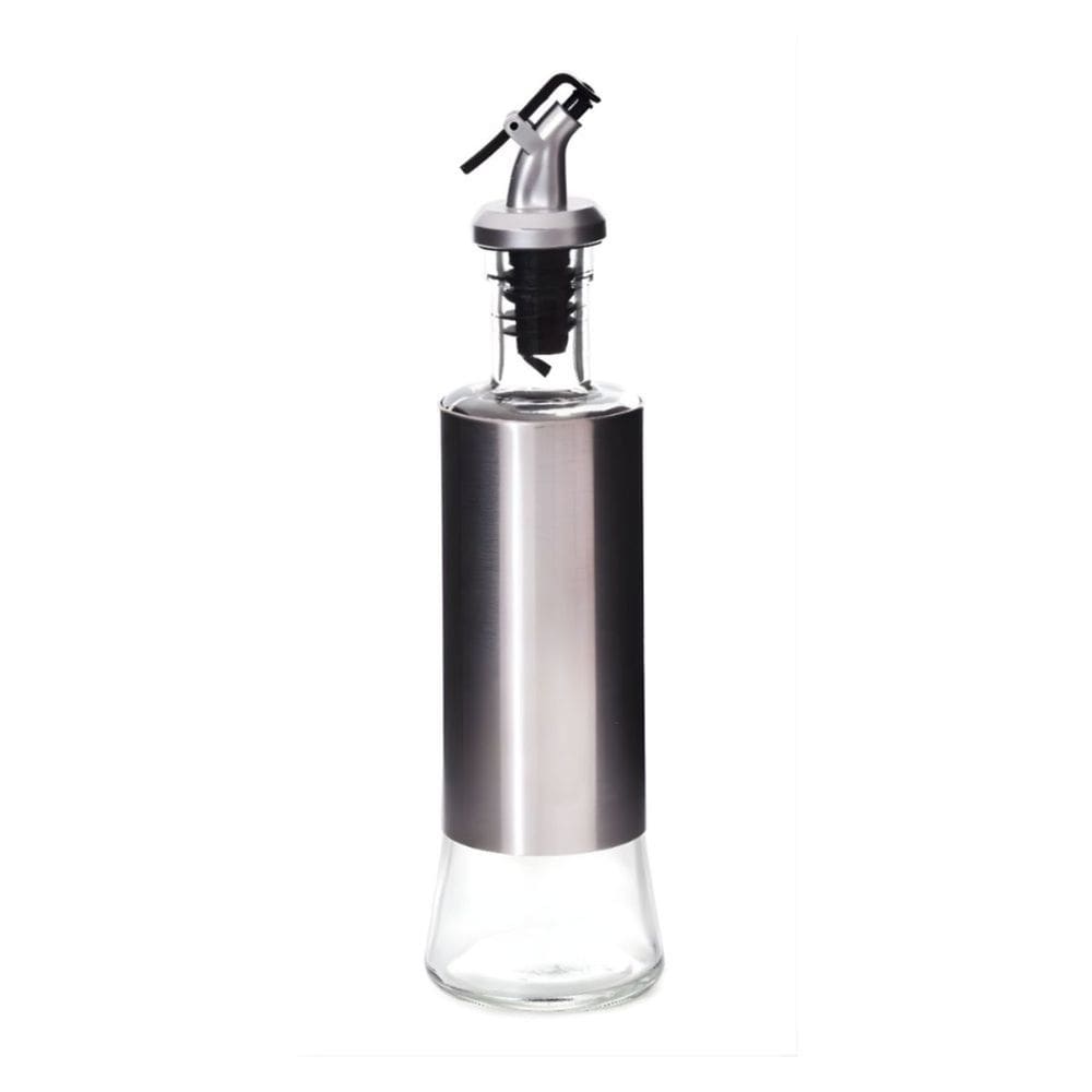Porta Azeite Galheteiro 300ml Vidro E Inox Dosador Cozinha Anti Vazamento Bico Fino