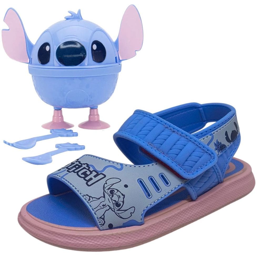 Sandália Infantil Menina Conforto Stitch Disney Lunch Time