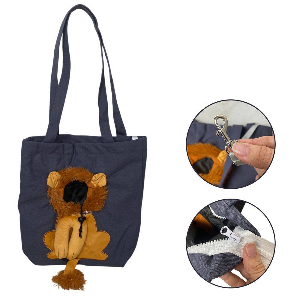 Bolsa Transporte Cachorro Gato Pet Animal Estampa Leao Estimacao Ombro Passeio Diversao Viagem Ventilada Caminhada