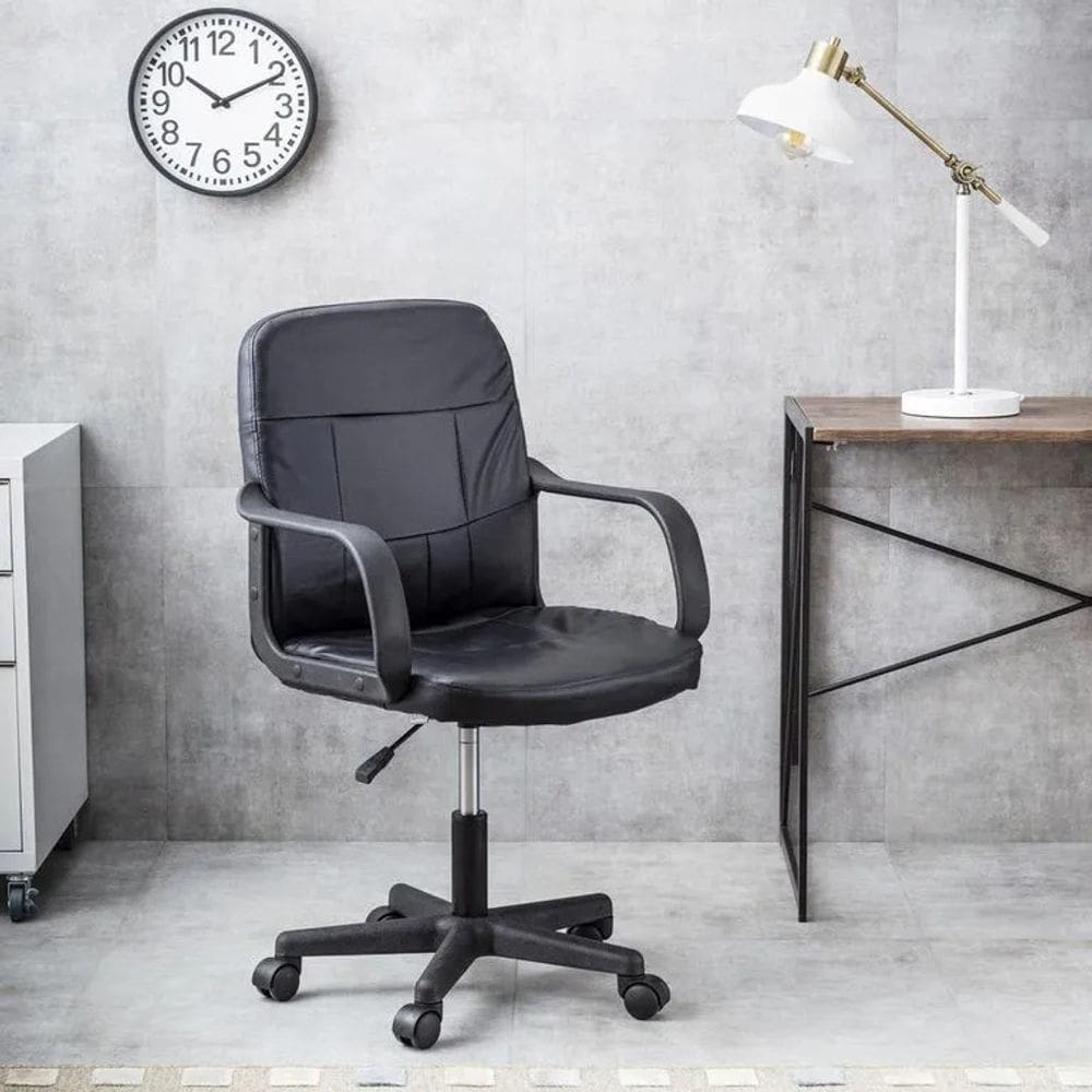 Cadeira Escritorio Executiva Preta Encosto Baixo - Office Preta