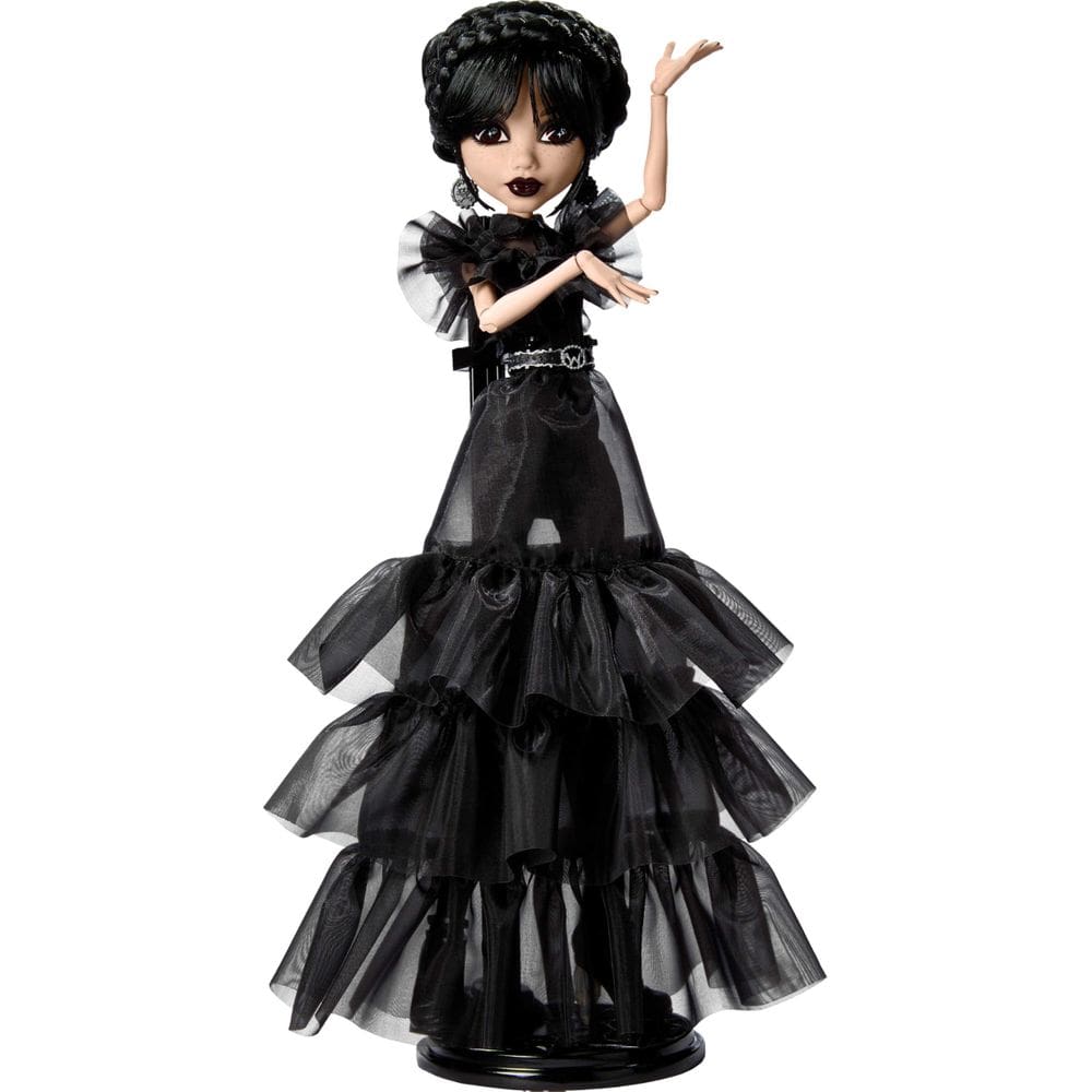Doll Monster High Wednesday Rave`N com vestido gótico preto