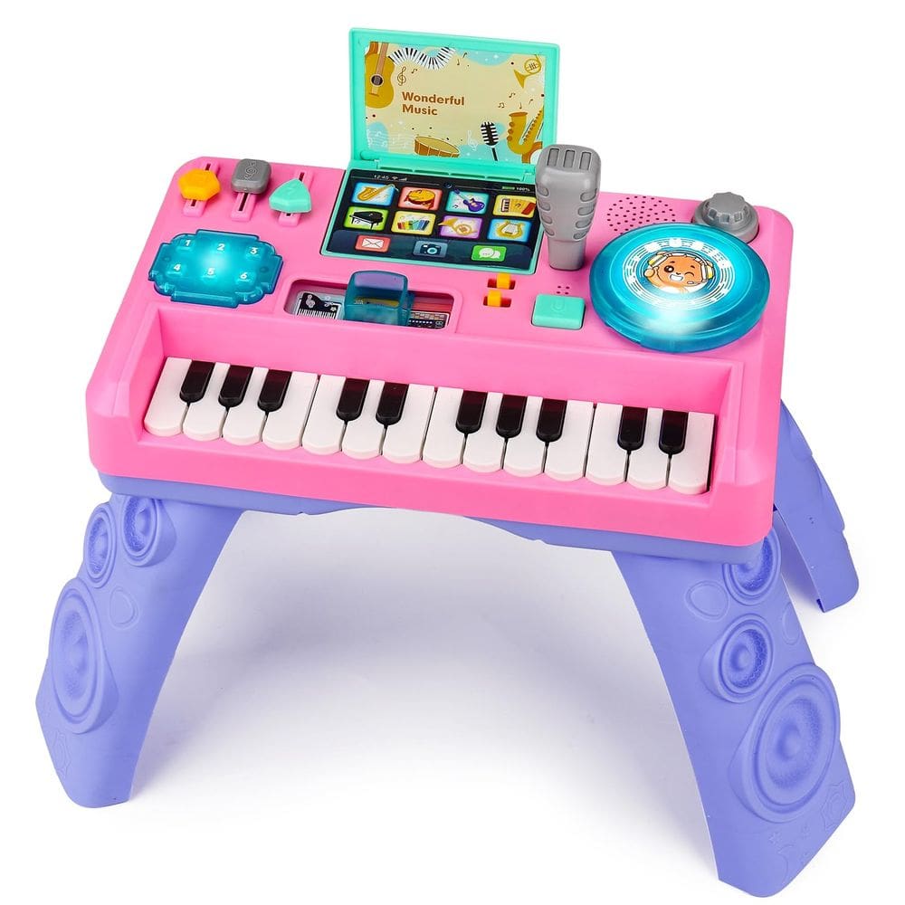 Mesa DJ para Bebês Basytodio Brinquedo Piano Musical com Luz