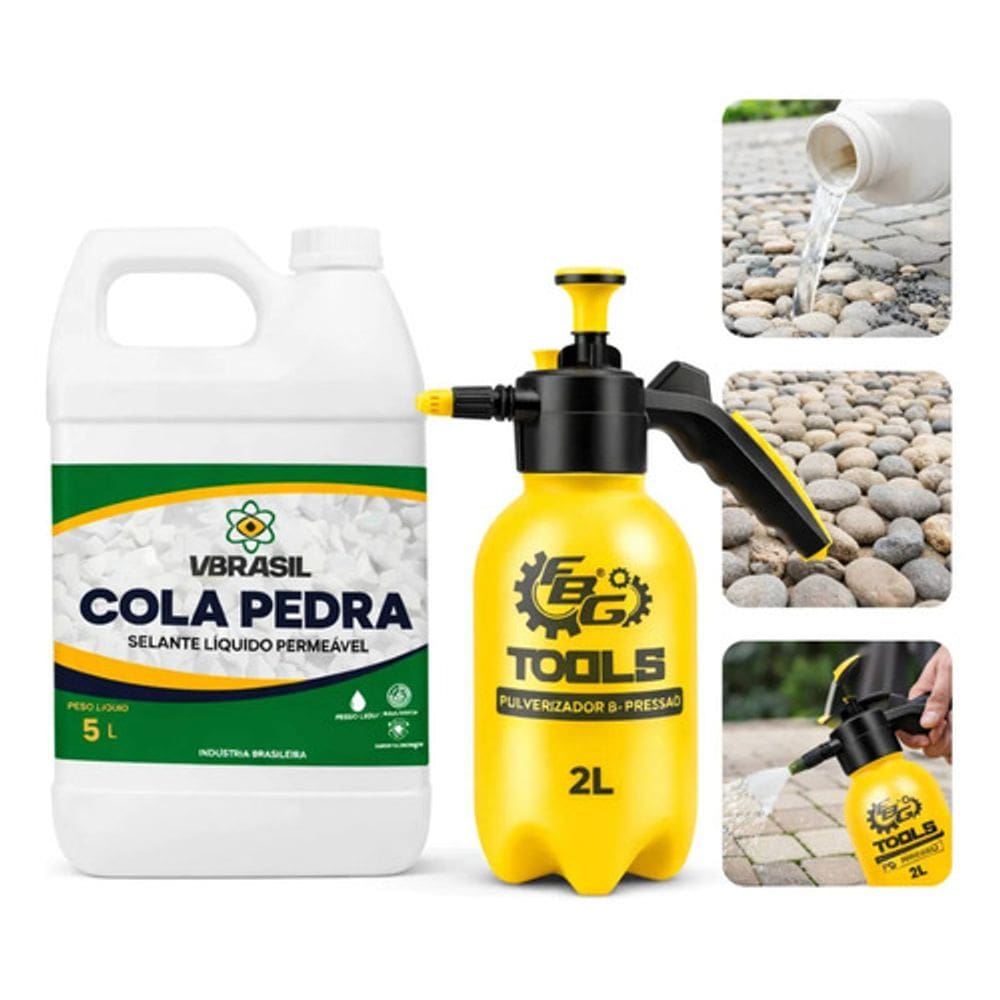 Kit Cola Pedra 5l Vbrasil + Pulverizador De Pressão 2l