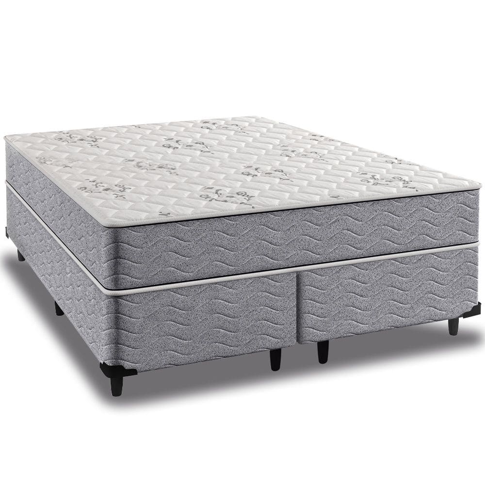 Cama Box King + Colchão Espuma Ortopédico D33 Piemonte 198x203x63cm - Maestro Colchões