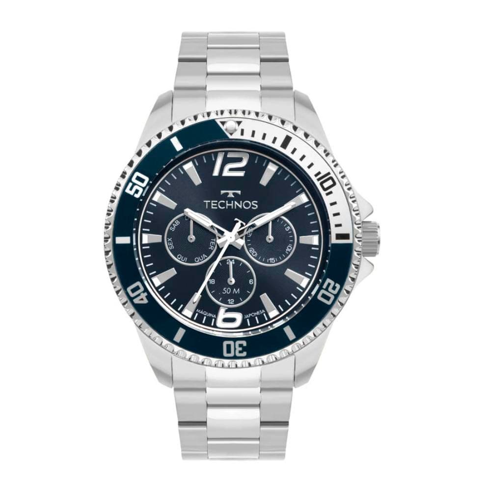 Relógio Technos Masculino Ref: 6p29amo/1a Multifunção Prateado