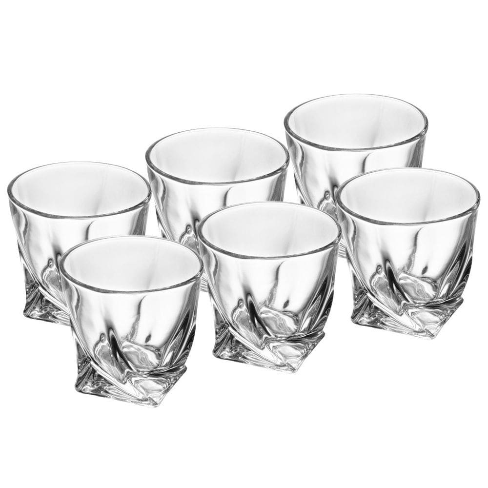 Cj 6 Copos de Cristal para Whisky Tortile Transparente 310ml Wolff
