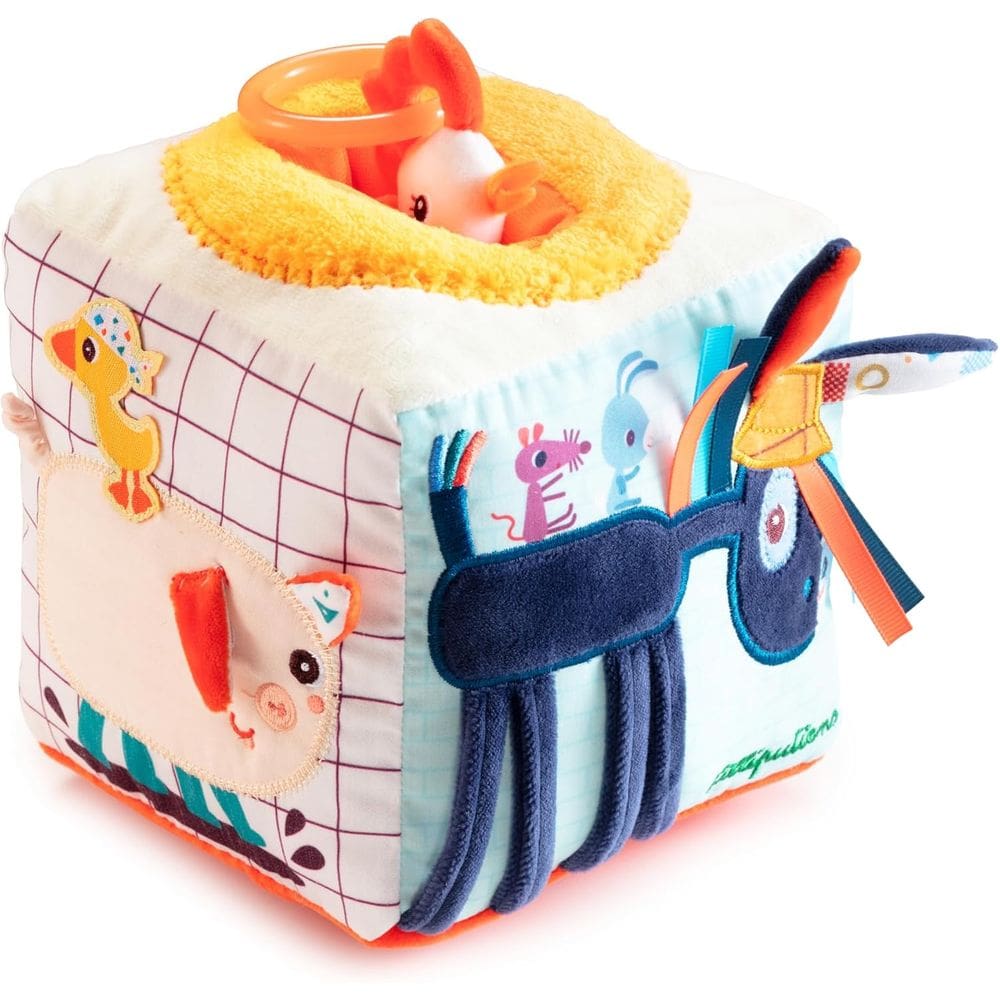 Cubo Sensorial Bebê Lilliputiens Pelúcia Educativo Desenvolvimento Infantil com Sons e Atividades - Ignace