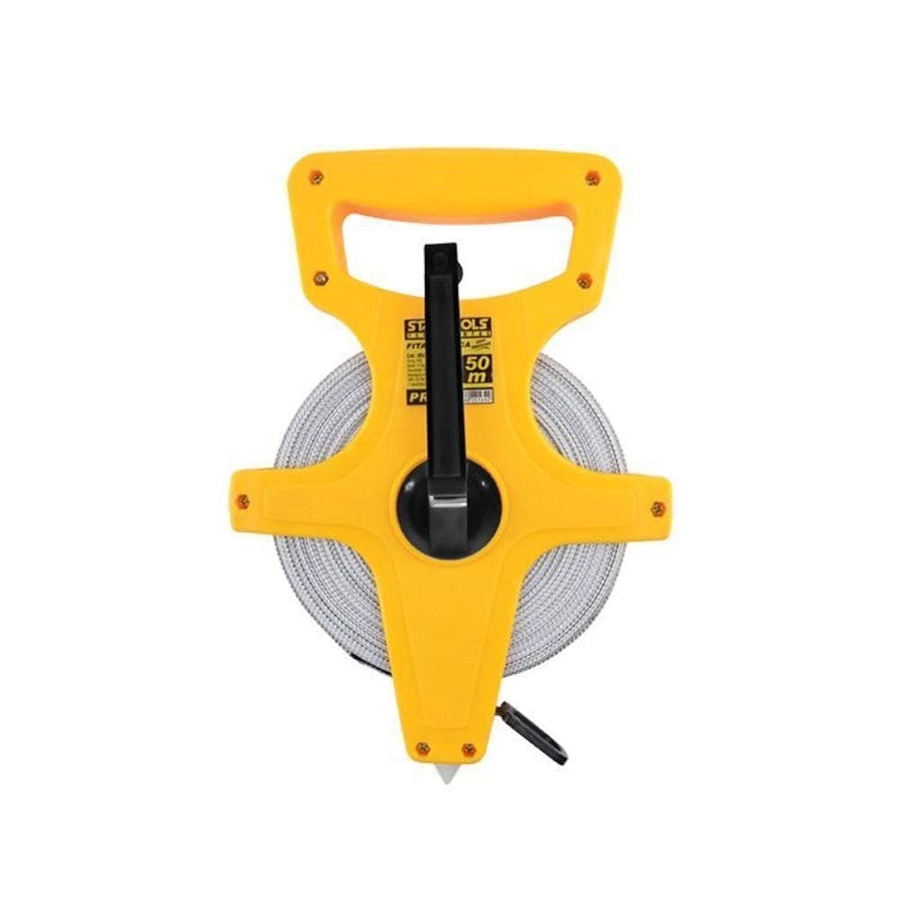 Fita Métrica Com Manivela E Alça 50 Metros - Amarela