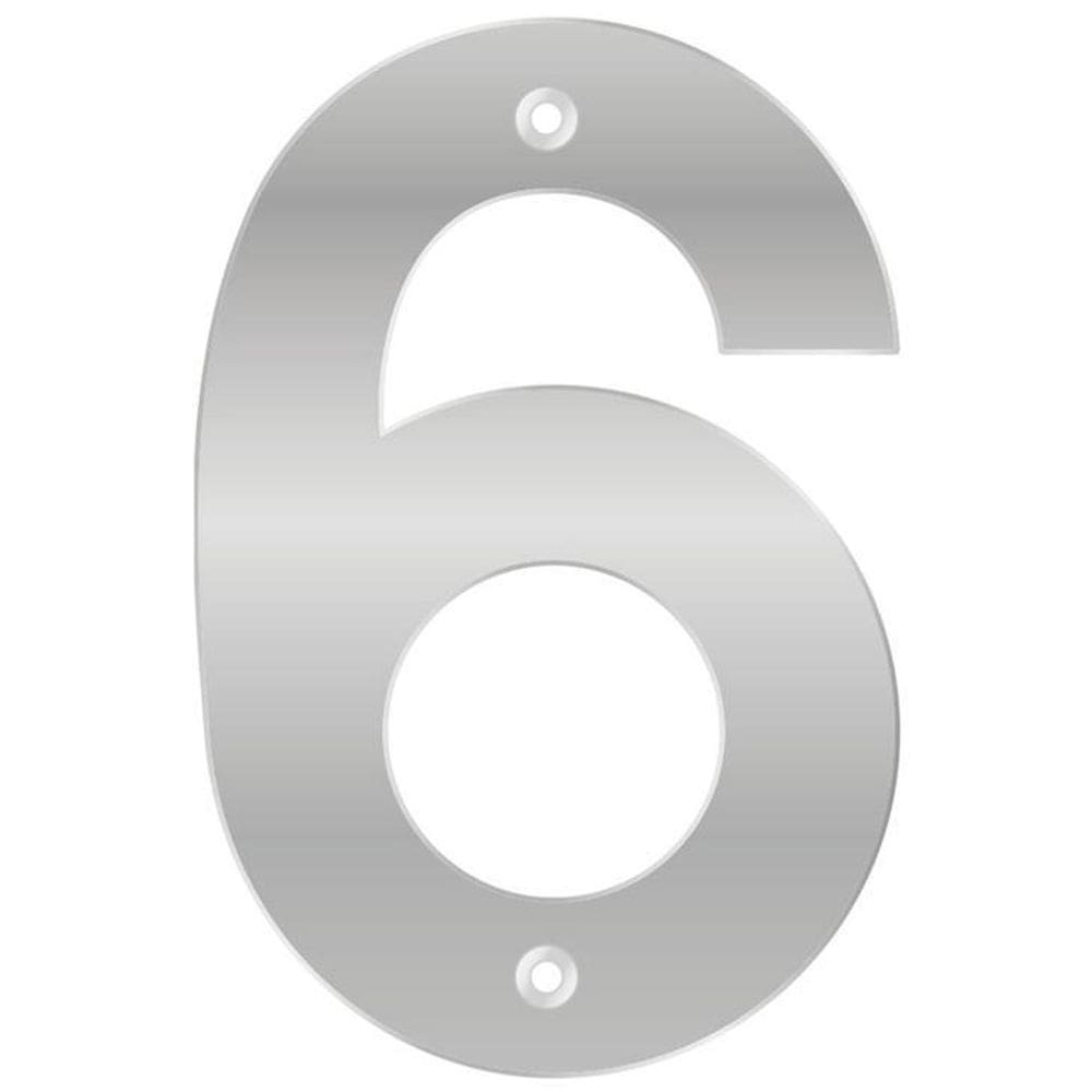 Número para Casa Bemfixa, Seis, Prata