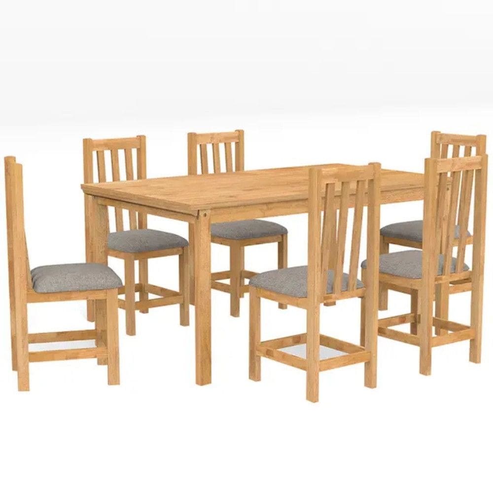 Conjunto de Mesa 6 Cadeiras Tampo Madeira Italia Rustica Meneghetti