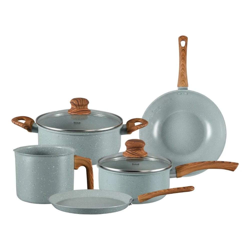 Jogo De Panelas 5 Peças De Indução Ecoglide Marble Tuut