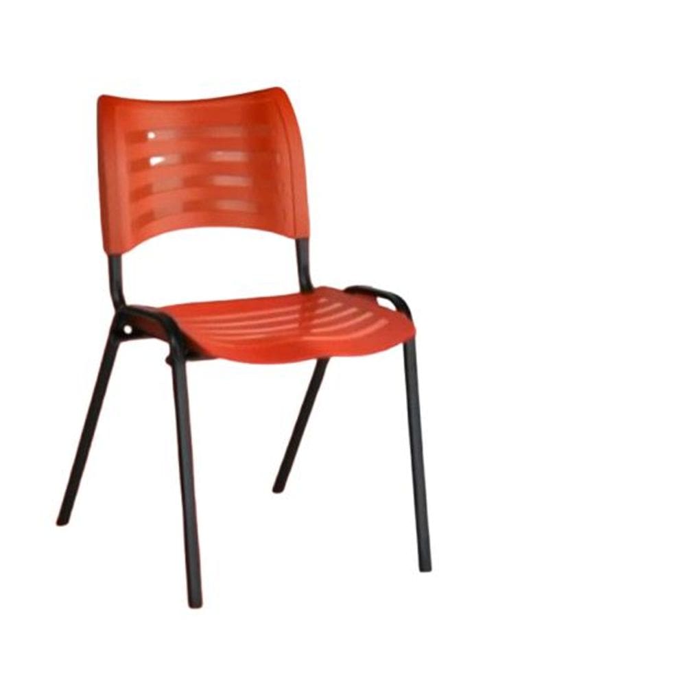 cadeiras iso fixa desmontável empilhavel - recepção - sala de espera - cor vermelho