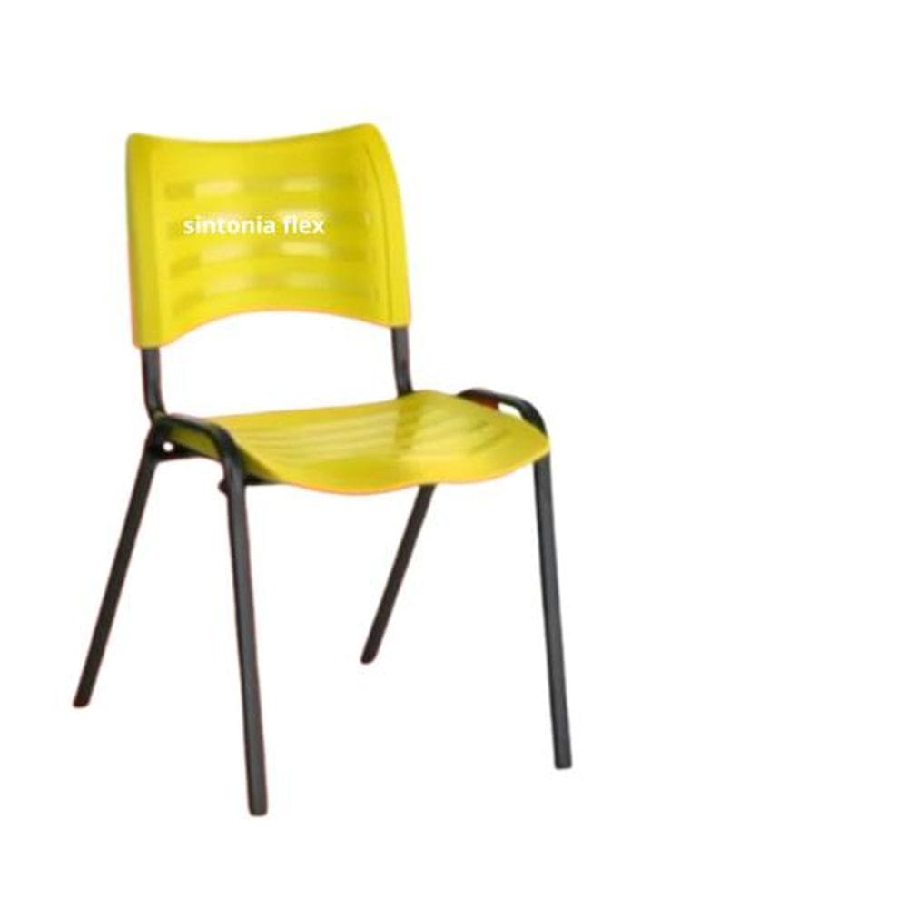 cadeiras iso fixa desmontável empilhavel - recepção - sala de espera - cor amarelo