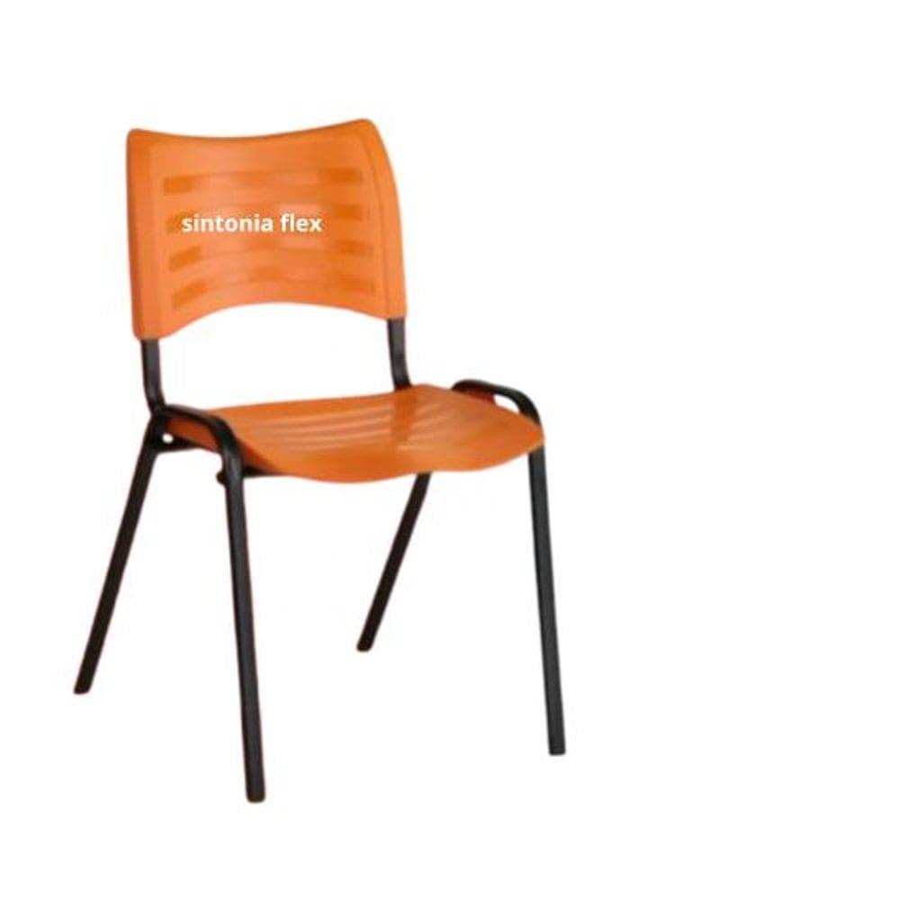 cadeiras iso fixa desmontável empilhavel - recepção - sala de espera - cor laranja