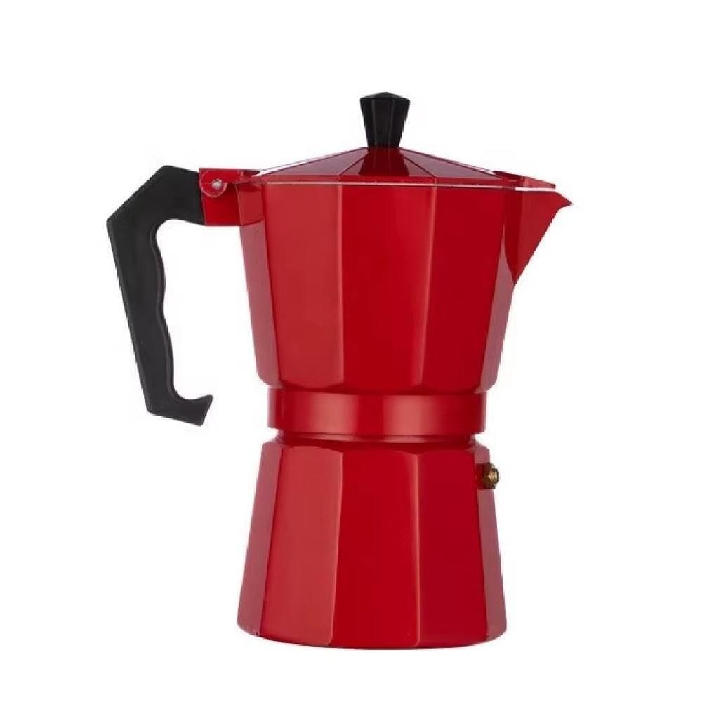 Cafeteira Moka 6 Xícaras Vermelha Manual Café Expresso Luxo