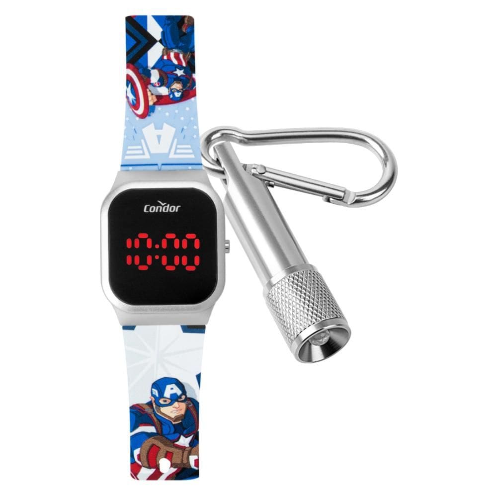 Relógio Condor Masculino Ref: Cohb21aah/k8a Infantil LED Capitão America