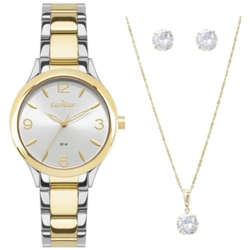 Relógio Condor Feminino Ref: Co2035nzq/k4k Bicolor + Semijóia