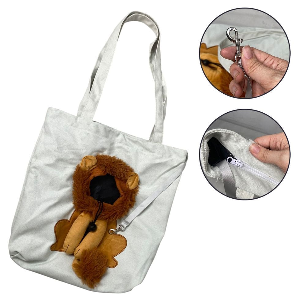 Bolsa Transporte Gato Cao Pet Animal Estimacao Ombro Estampa Leao Passeio Diversao Viagem Ventilada Caminhada