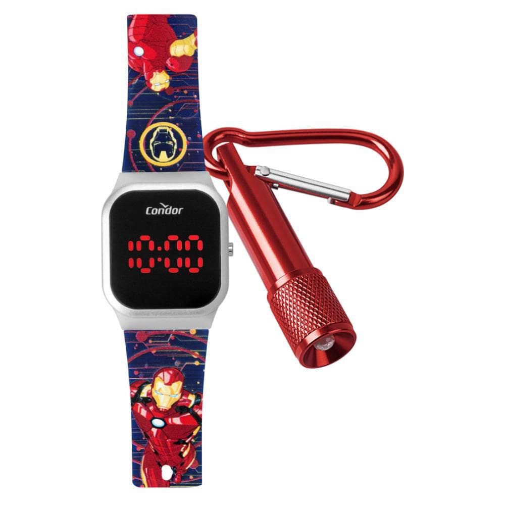 Relógio Condor Masculino Ref: Cohb21aak/k8a Infantil LED Homem de Ferro
