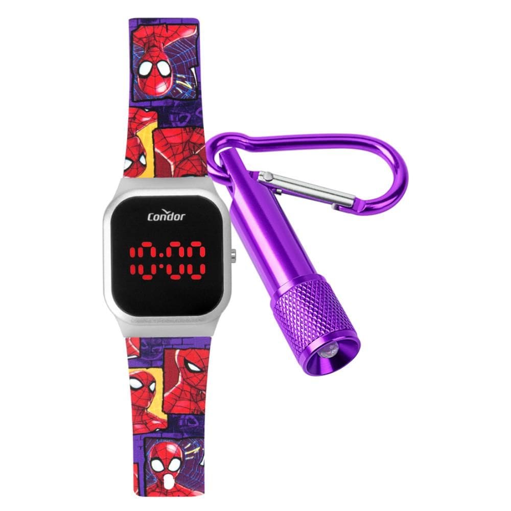 Relógio Condor Masculino Ref: Cohb21aaj/k8r Infantil LED Homem Aranha