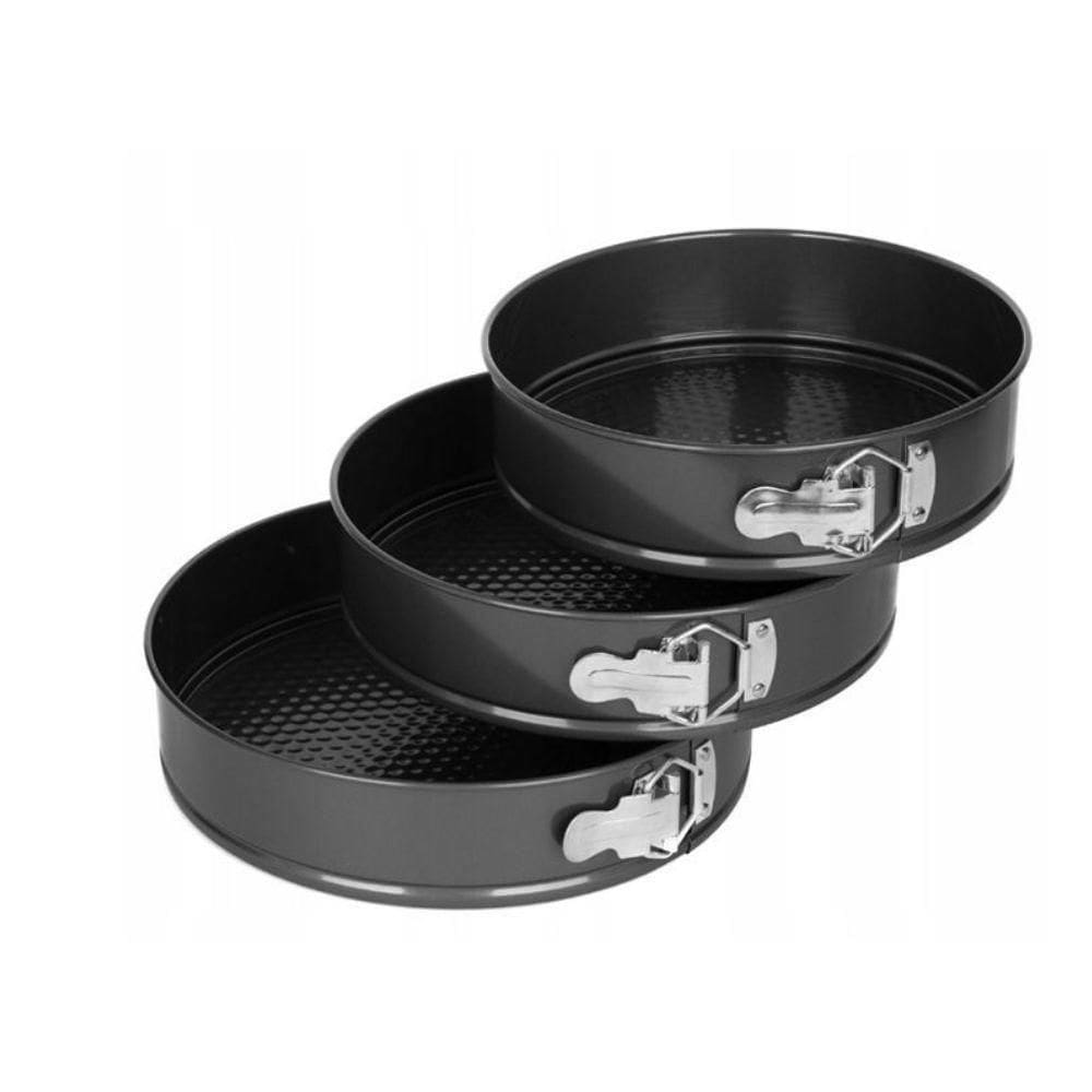 Kit 3 Forma Bolo Torta Fundo Removível Antiaderente Redonda