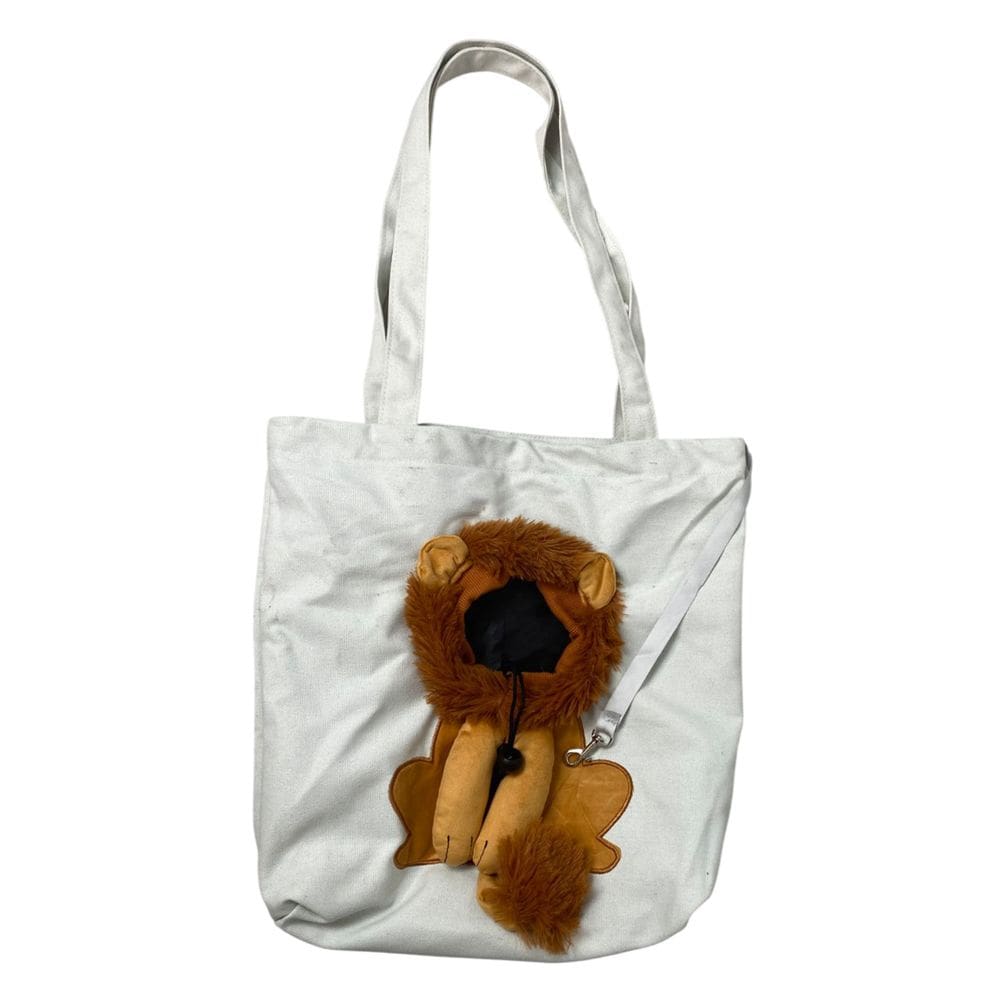 Bolsa Transporte Gato Cao Pet Animal Estimacao Estampa Leao Passeio Diversao Ombro Viagem Ventilada Caminhada
