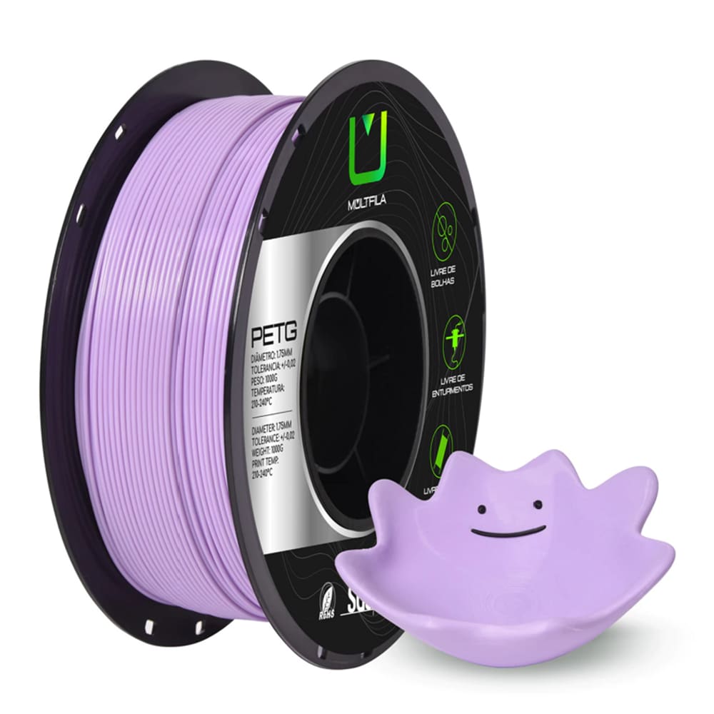 Filamento PETG Lilas 1kg 1.75mm Multfila Impressora 3D