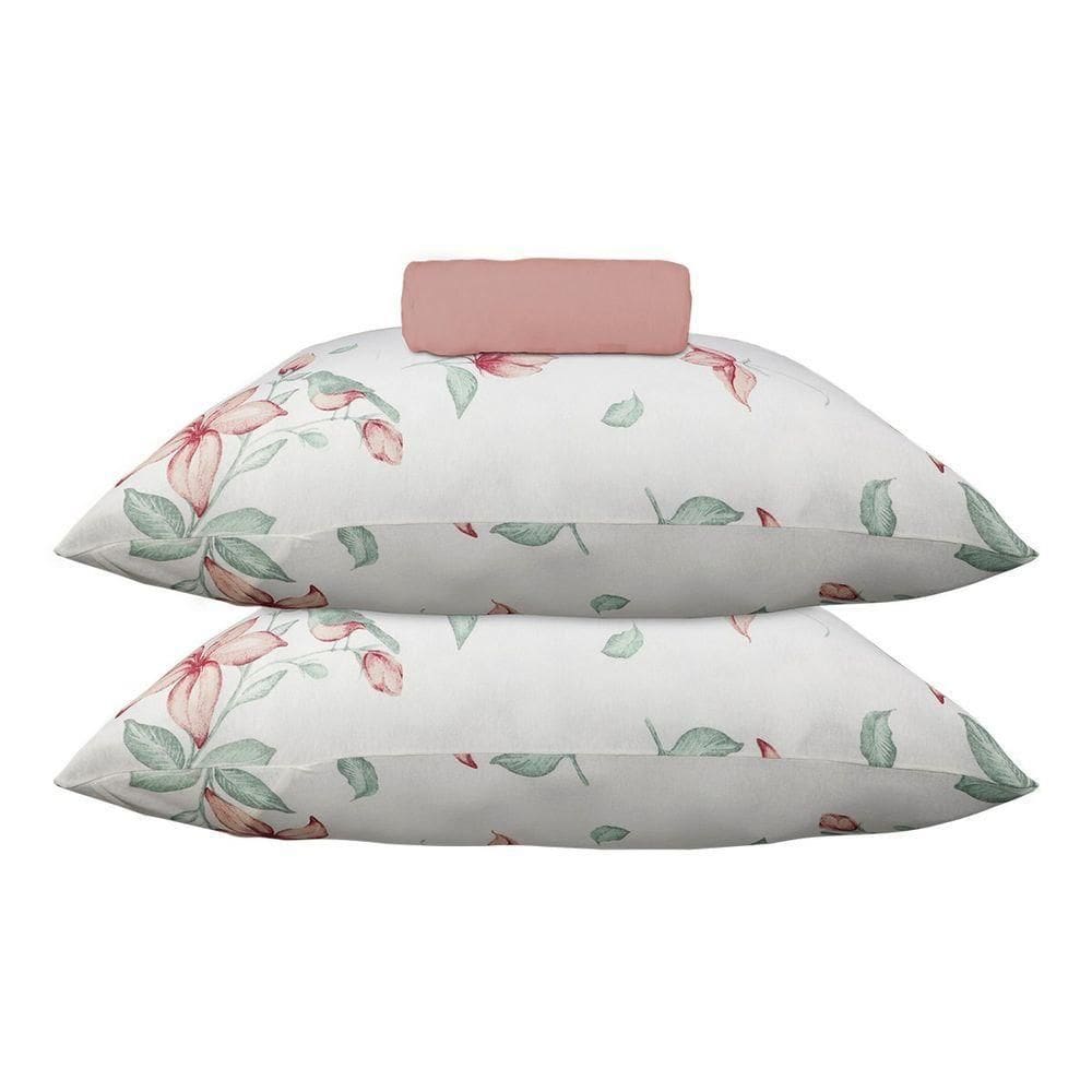 Jogo de Cama Mendonza King 70% Algodão e 30% Poliéster Malha Rosa