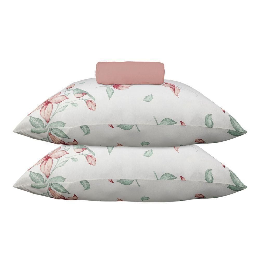 Jogo de Cama Mendonza Queen 70% Algodão 30% Poliéster Malha Mista Rosa