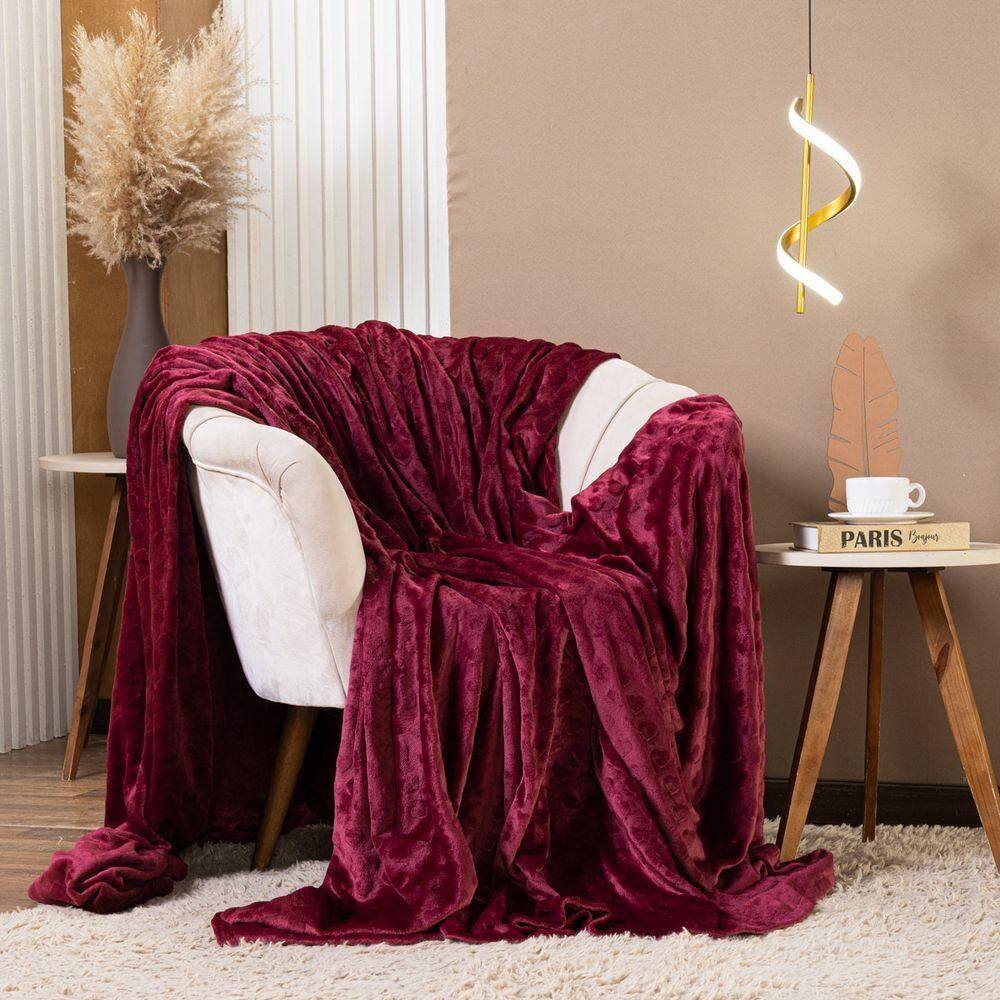 Cobertor Manta Dupla Face Queen 100% Poliéster Microfibra Reversível Vinho