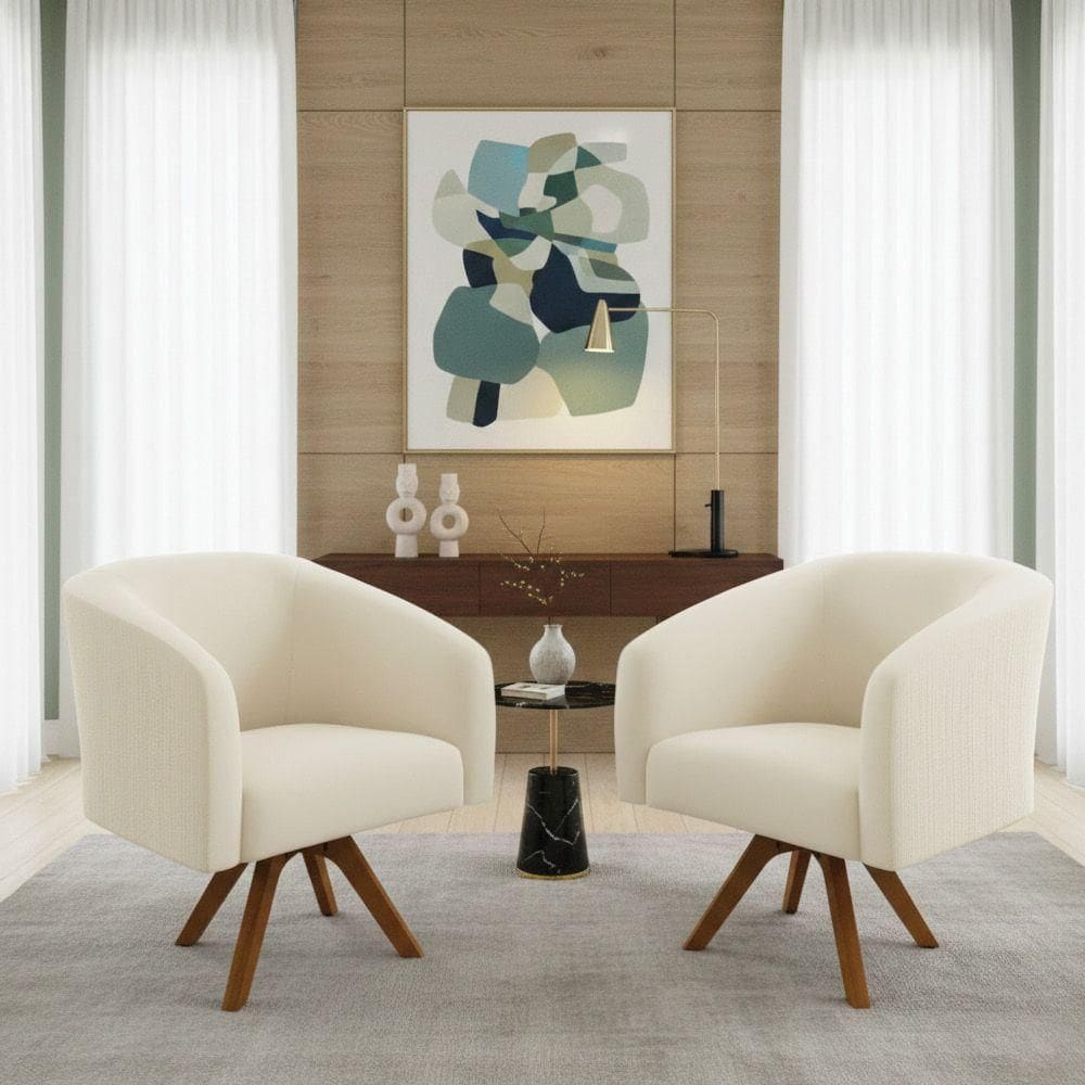 Kit 2 Poltronas Decorativas Stella Giratória Veludo Cotelê Verde D`Rossi