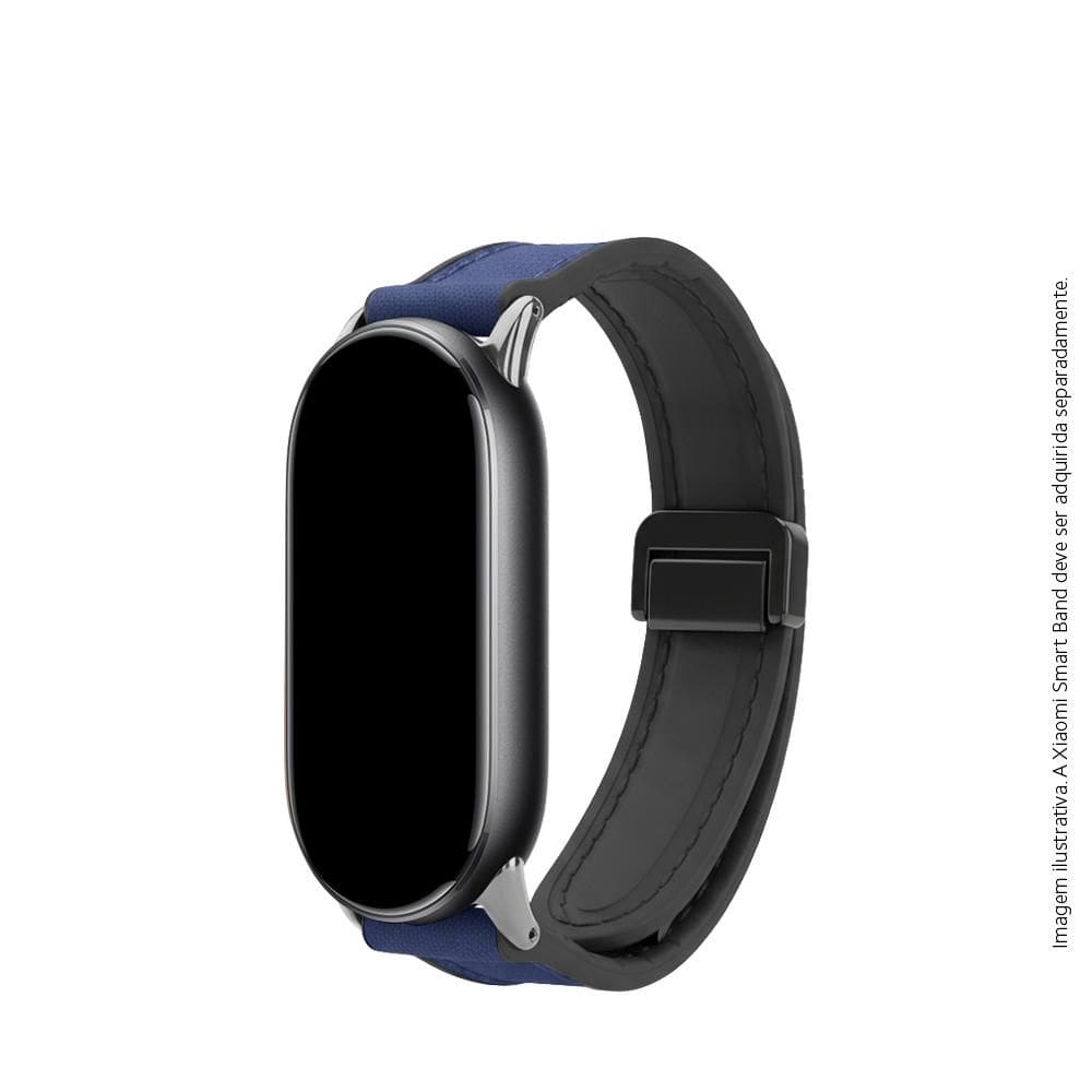 Bracelete De Couro C/ Fecho Magnético P/ Xiaomi Band 8/9/10