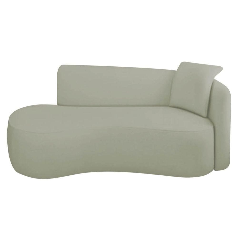 Divã Recamier Suíça Curvo Sala Recepção 150cm Le Bouclé Verde Oliva