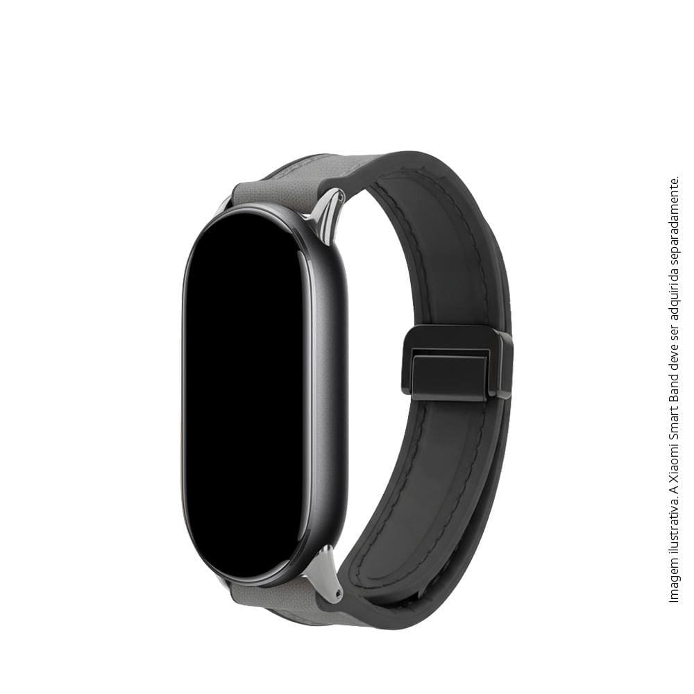 Bracelete De Couro C/ Fecho Magnético P/ Xiaomi Band 8/9/10