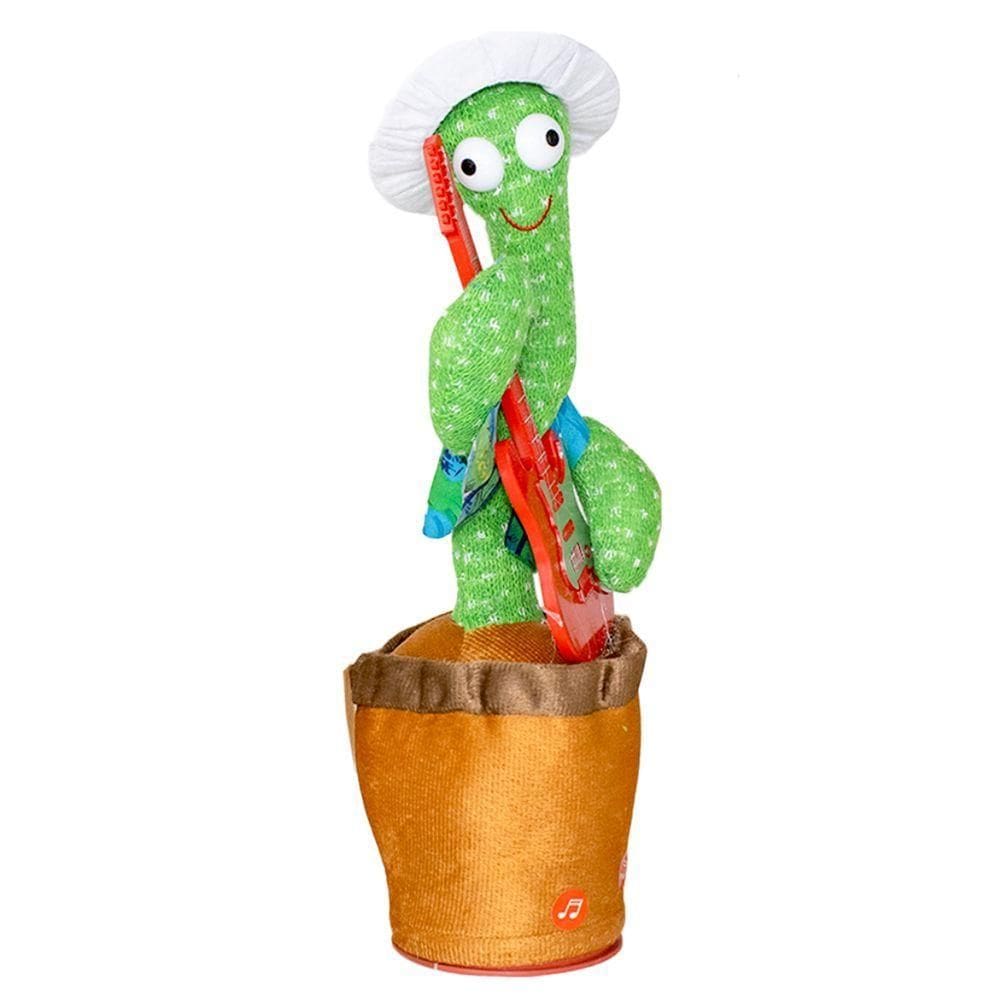 Cacto Dançante Musical – Brinquedo Divertido Que Dança, Canta E Repete Frases Usb Modelo Guitarra