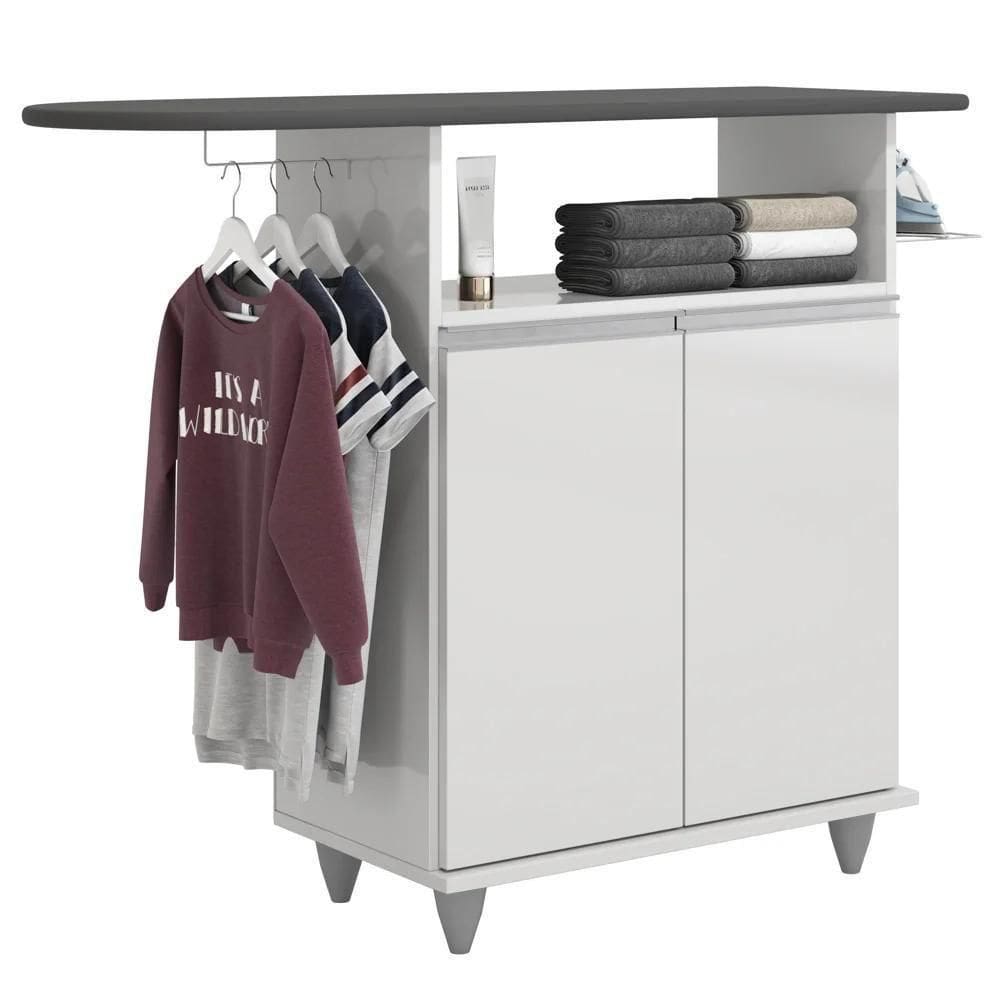 Tábua De Passar Com Balcão 2 Portas Carla Branco - Lumil