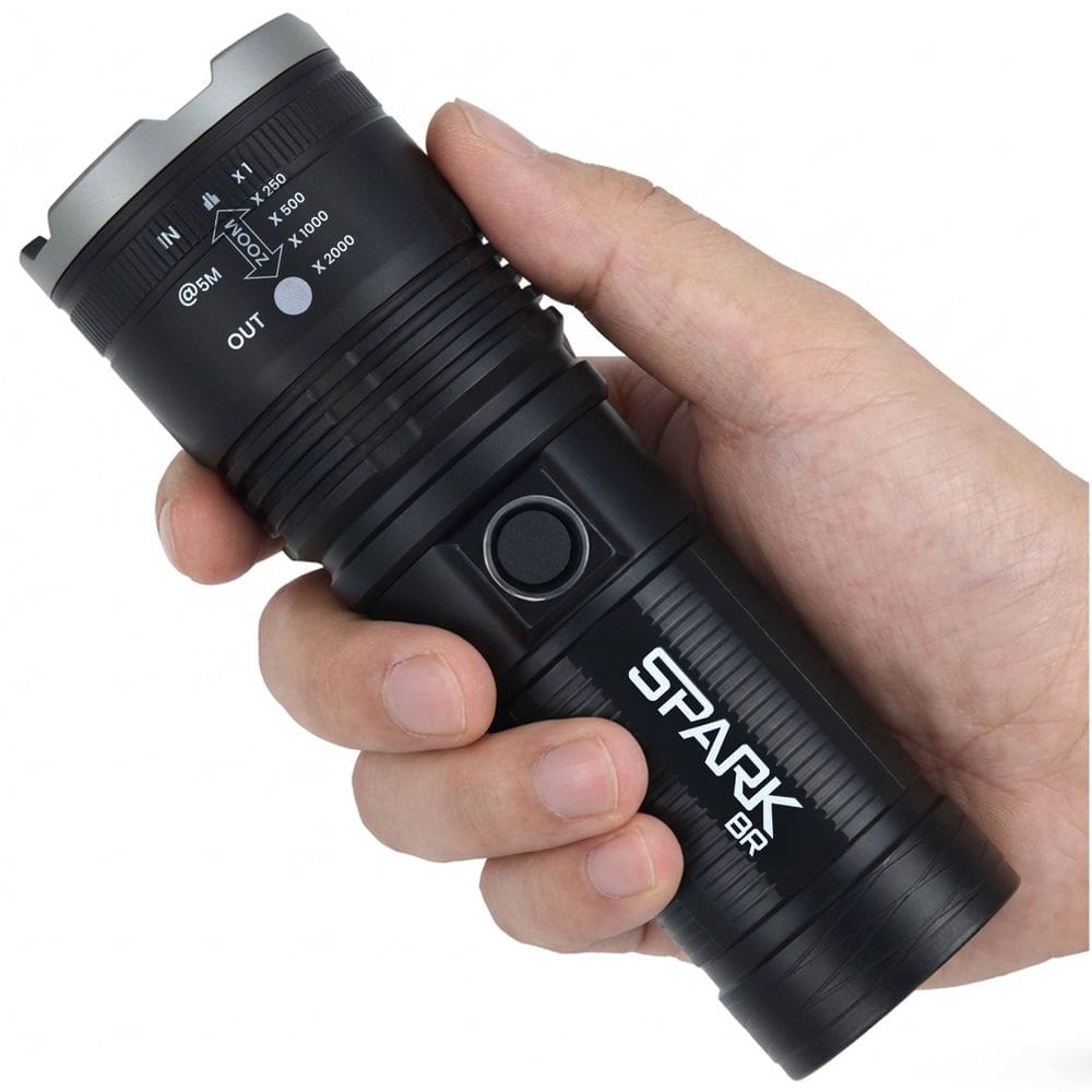 Lanterna Led Recarregpável 2000 Lumnes Bateria Interna Longa Duração Portátil 8000 MaH