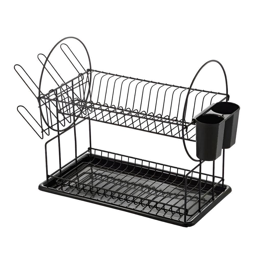 Escorredor Duplo De Louça Com Suporte Inox Cozinha Organizador Organização E Praticidade Na Cozinha