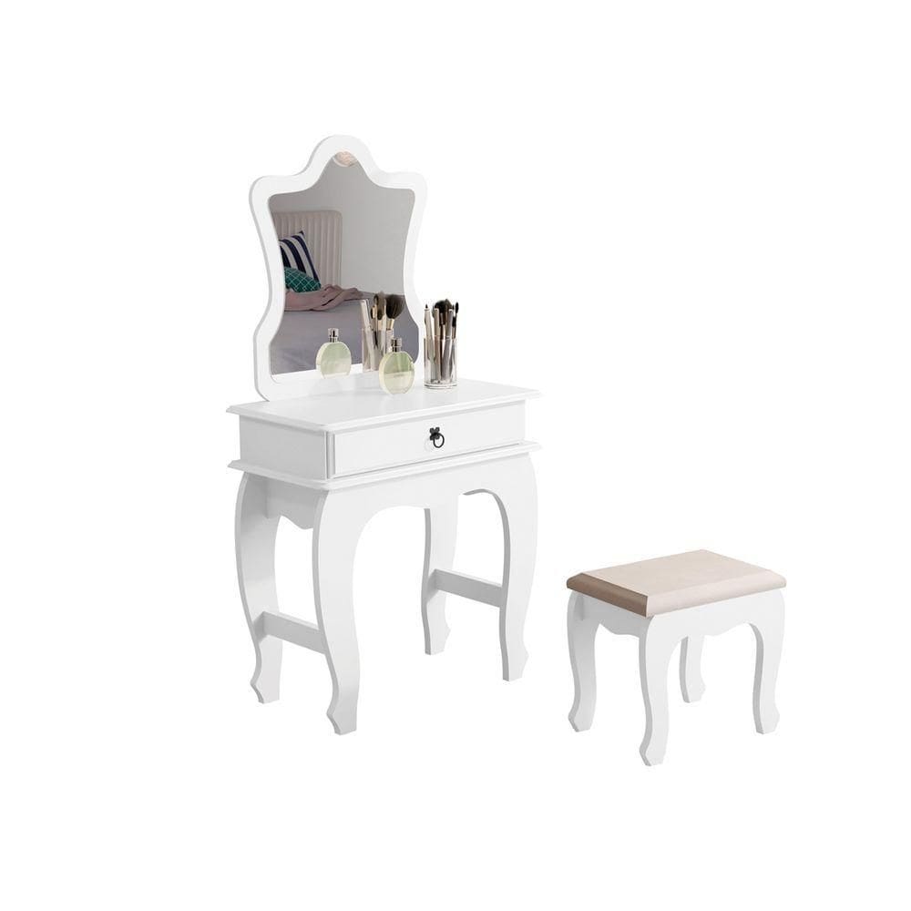 Penteadeira Infantil Baby Jb 7200 Luxo 1 Gaveta com Espelho Formato Lúdico Branco