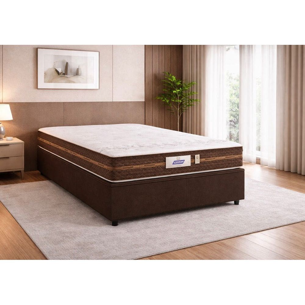 Cama Box Baú Casal Colchão Molas Flora Gazin 138x188x63cm