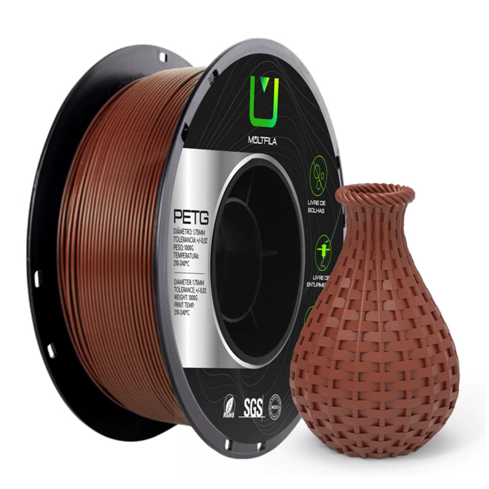 Filamento PETG Marrom Café 1kg 1.75mm Multifila Impressora 3D