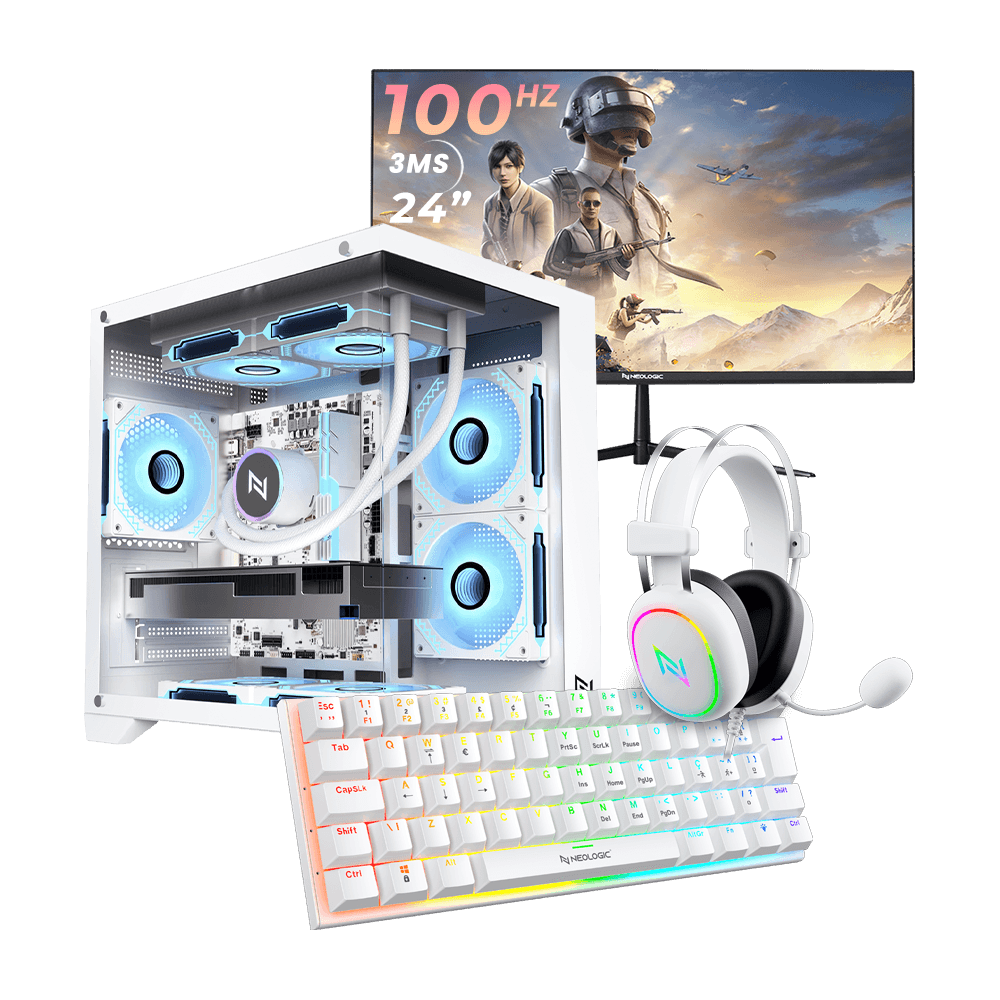 Pc Gamer Full White Ryzen 5 5600GT, 16GB 3200Mhz, (Radeon Vega 7 Integrado), A520M, SSD 480GB, 500W 80 Plus, NLI89950